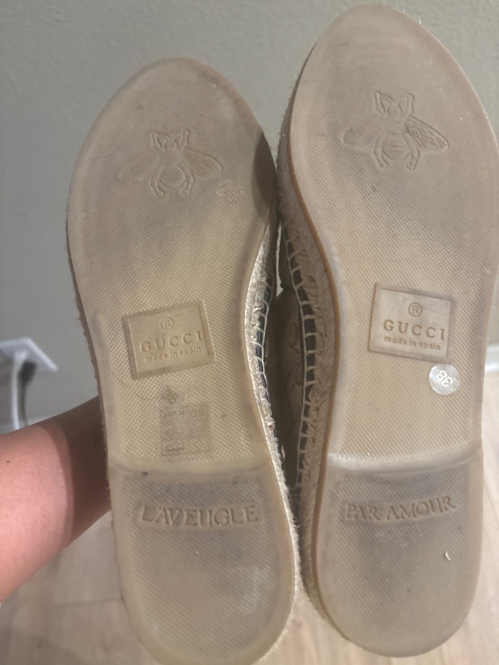 💯% Auth Gucci Women's GG Supreme Espadrille Flat  38 - Picture 10 of 10